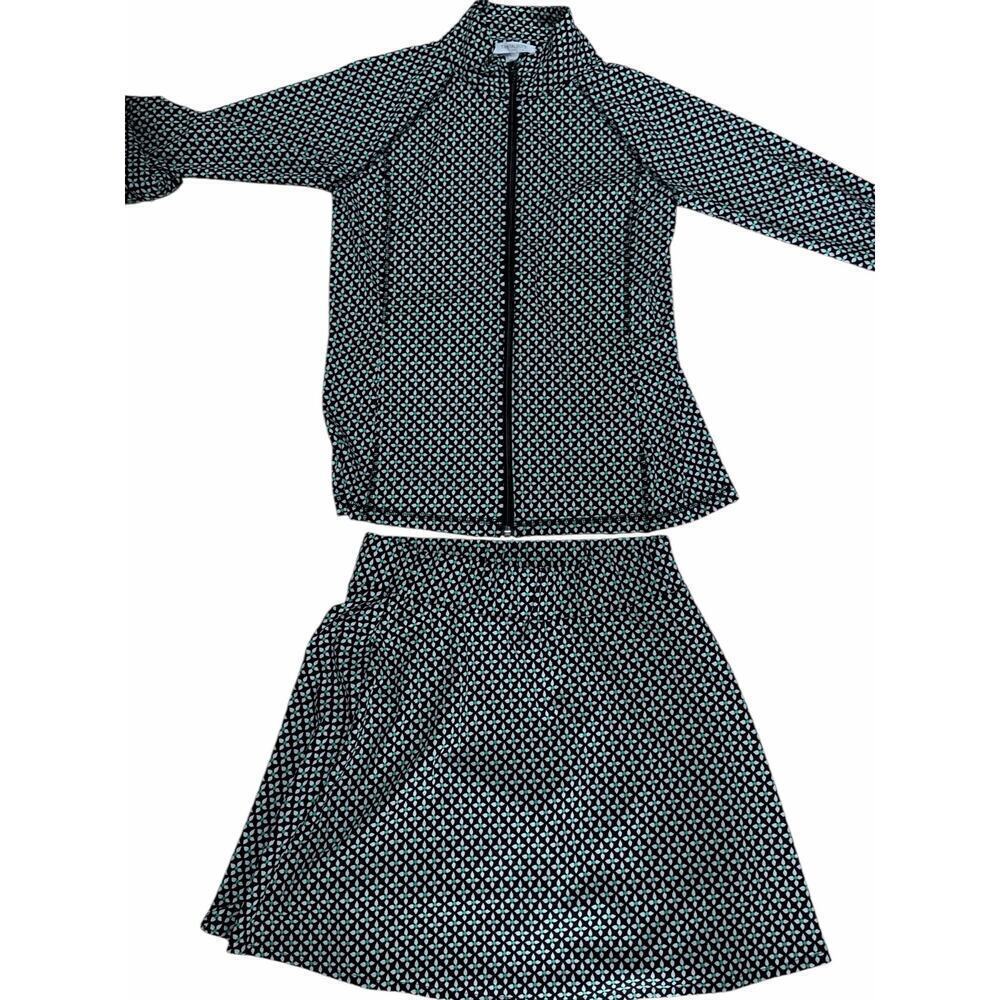 Talbots full-zip jacket with  sleeves, pull-on skort set. Golf, activewear. - Picture 3 of 12